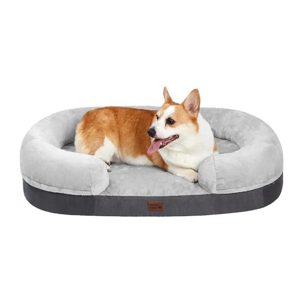 Orthopedic Dog Bed with Memory Foam and Head and Neck Support for Large Dogs