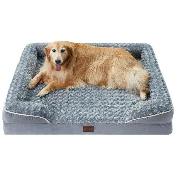 Orthopedic Egg Foam Dog Bed for Large Dogs with Waterproof Lining