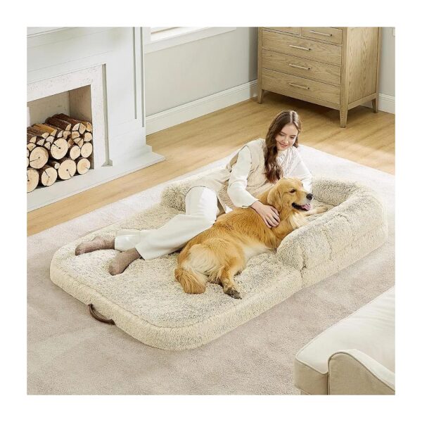 Orthopedic Human Size Foldable Dog Bed with Waterproof Liner for Adults