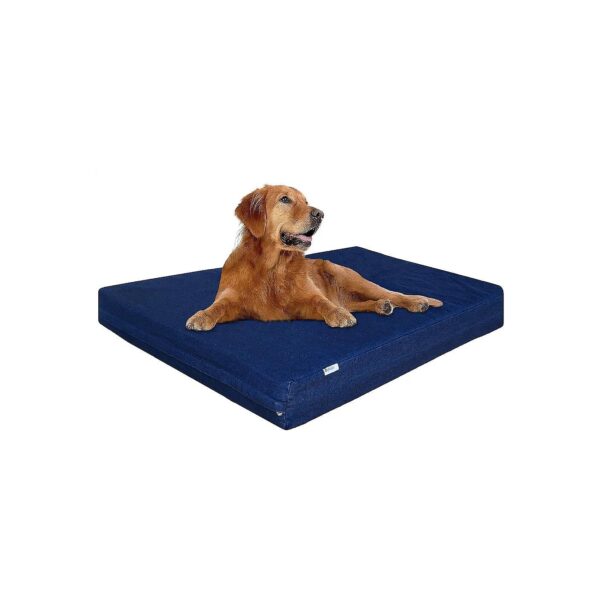 Orthopedic Memory Foam Dog Bed for Large Dogs with Denim Cover and Waterproof Liner