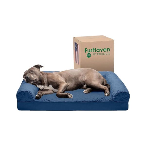 Orthopedic Sofa Dog Bed with Removable Bolsters and Supports for Large Dogs up to 55 lbs