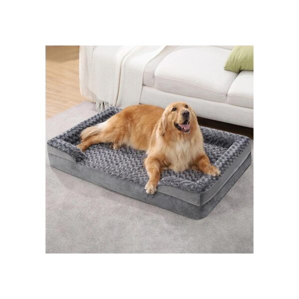 Orthopedic Waterproof Large Dog Sofa Bed with Removable Bolster and Nonskid Bottom