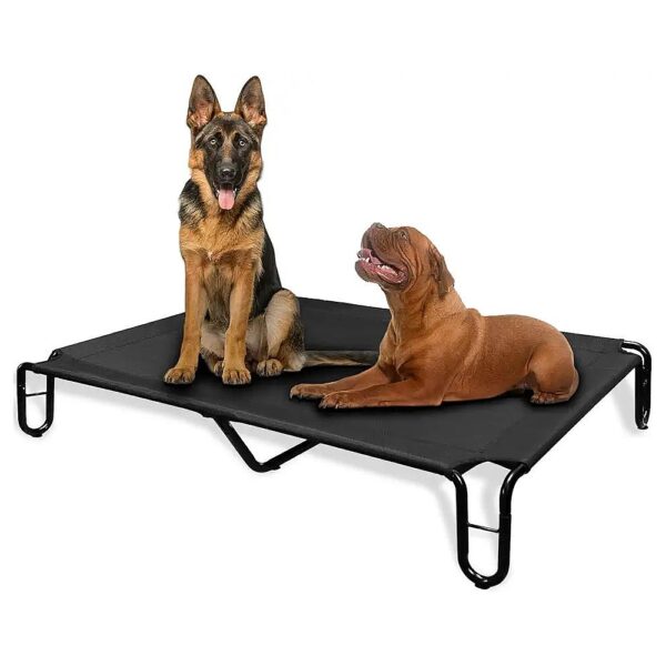 Outdoor Dog Bed with Elevated Design and Weather-Resistant Mesh for Large Breeds