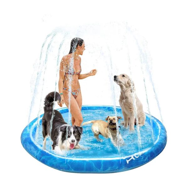 Outdoor Dog Water Play System with 51 Inch Splash Pad and Anti-Slip Design for Pet Safety