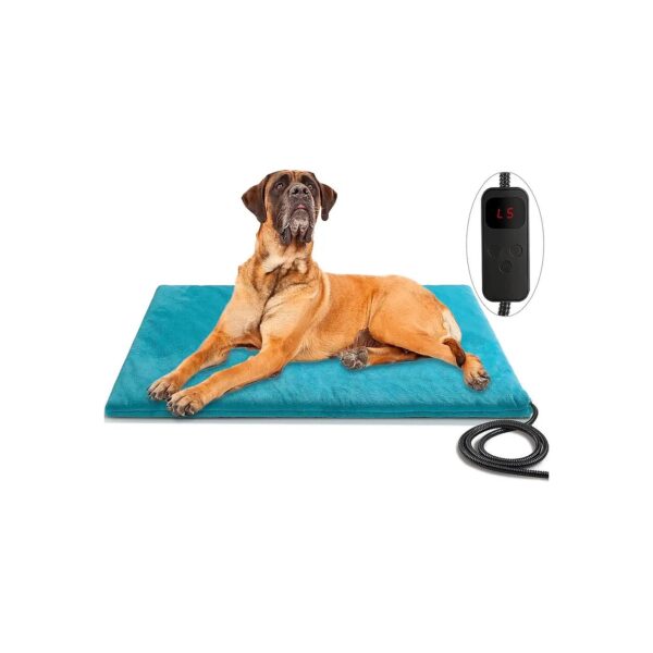 Outdoor Pet Heating Pad with 5 Timers and Adjustable Temperature for All-Breed Sizes