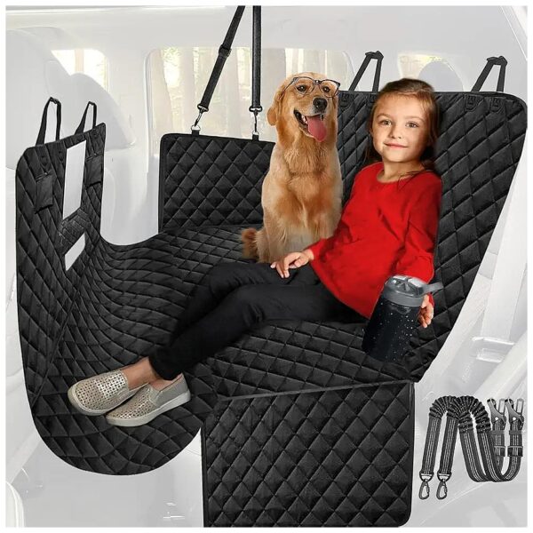 Oversized Pet Car Seat Cover for Up to 200 Lbs Pets, Protective Door and Backseat Cover