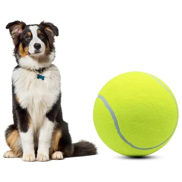 Oversized Yellow Tennis Ball with Needle for Large Dogs and Pets