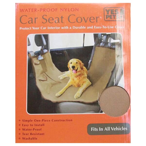 Oxford Tan Water-Proof Pet Car Seat Cover for Cars Trucks and SUVs with Adjustable Straps