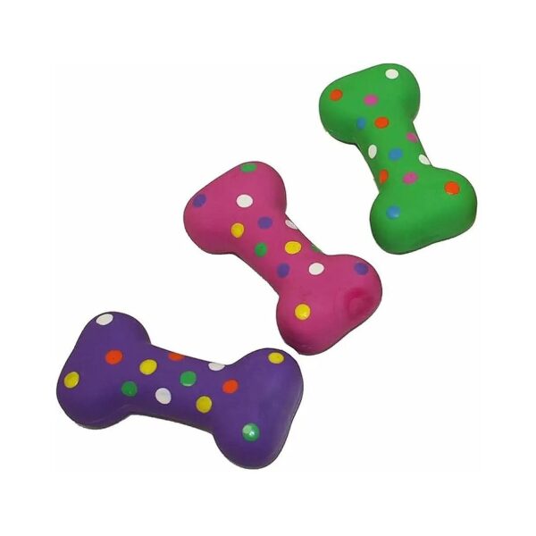 Pack of 3 Soft and Durable Latex Bone Toys for Dog Playtime