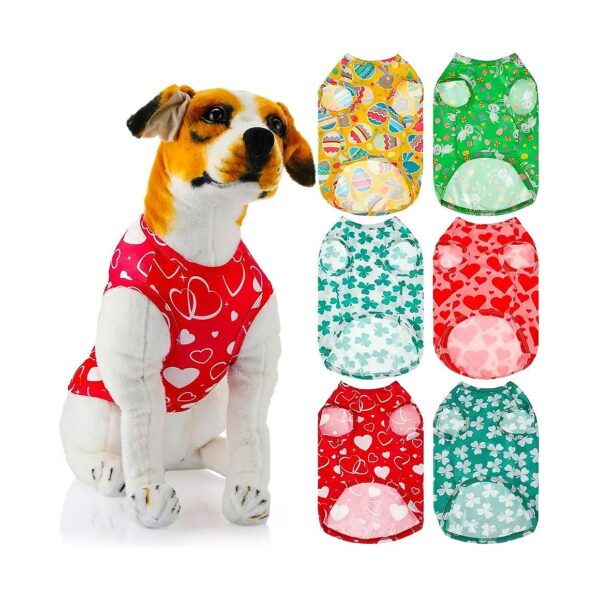 Pack of 6 Comfortable Holiday Dog Jumpsuits for Small Breeds with Various Designs