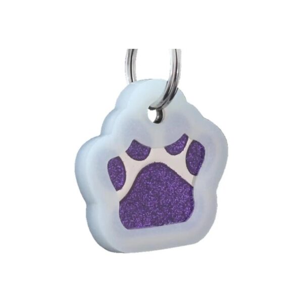 Personalized Glitter Pet ID Tags with Easy to Read Engraving for Dogs and Cats