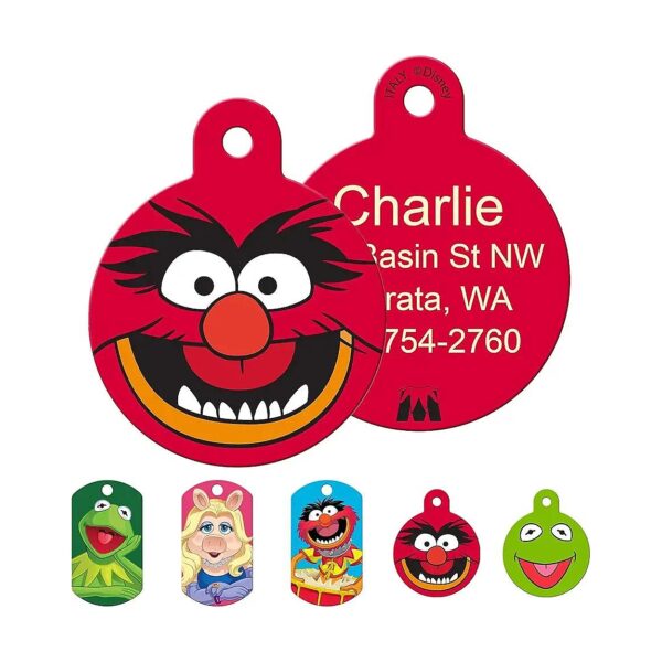 Personalized Muppet Animal Pet ID Tags with Up to 4 Lines of Custom Text