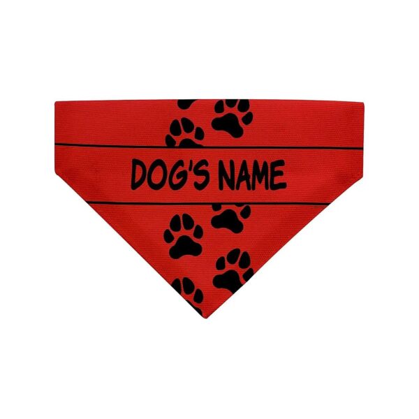 Personalized Red Dog Collar Scarf Bib with Your Text for Medium to Large Breed Puppies