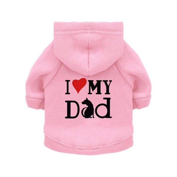 Pet Apparel for Small Cats and Dogs - I Love My Dad Sweatshirt