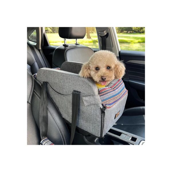 Pet Armrest Car Carrier Console Dog Booster Seat with Strap Small Dog Travel Seat