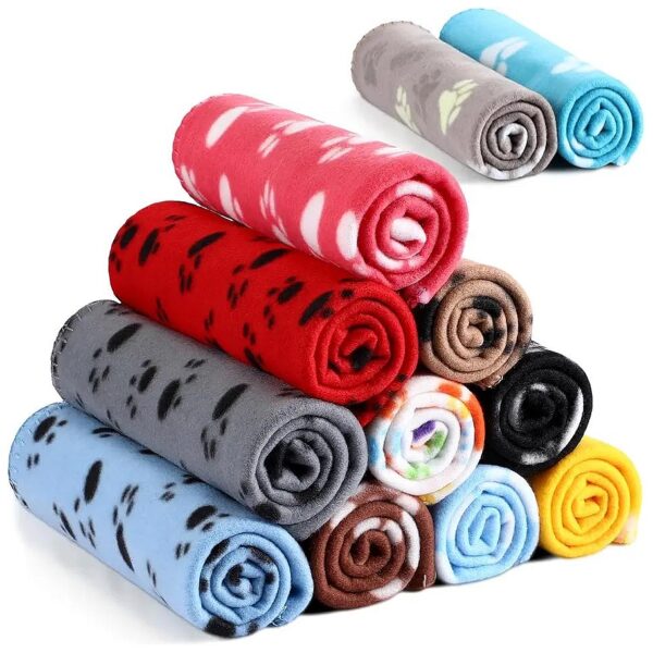 Pet Blanket Bedding Fleece Liner for Small Animals - 12 Pieces in Various Colors