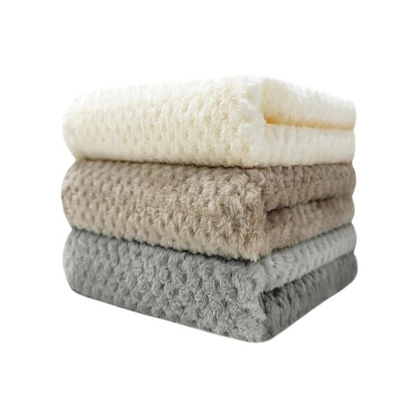 Pet Blankets for Small Dogs - Soft Fleece Throw Blankets with 3-Pack Multicolor Options