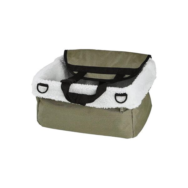 Pet Booster Seat with Faux Sheepskin Lining and Easy Clean-Up Design