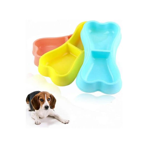 Pet Bowls for Small Animals with 3D Bone Shape and Easy Cleaning