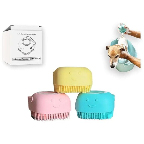 Pet Brush with Shampoo Dispenser for Relaxing and Stress-Free Bathing