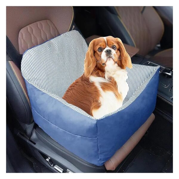 Pet Car Seat Booster for Small Medium Dogs with Pockets Side Adjustable Strap Waterproof