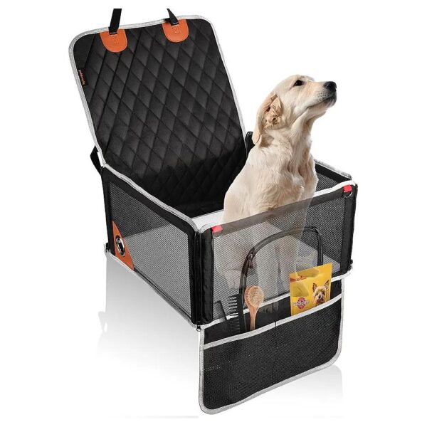 Pet Car Seat for Small Dogs, Foldable Design, High-Quality Polyester Fabric, Adjustable