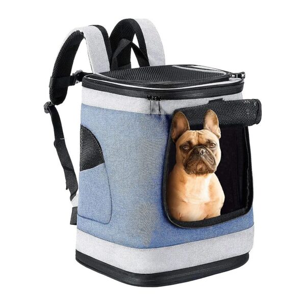 Pet Carrier Backpack with Safety Features and Cushion Support for Travel Hiking Walking