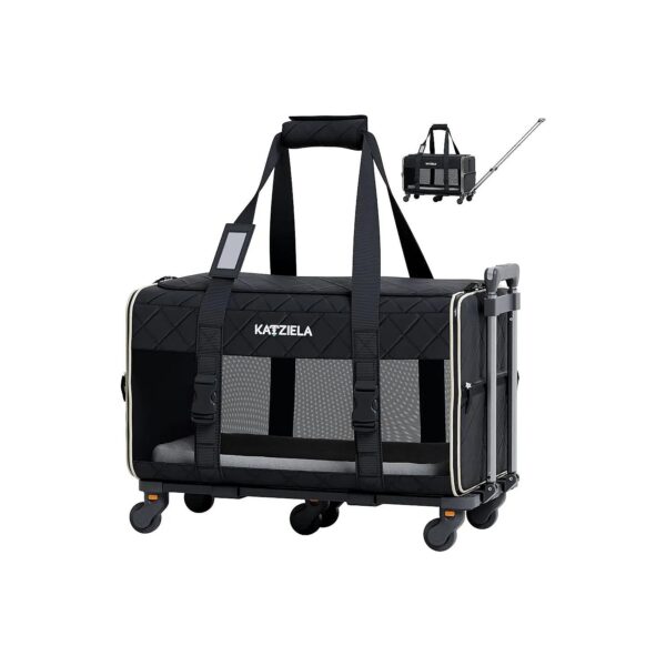 Pet Carrier with Wheels for Cat, Dog or Small Animals - TSA Airline Approved