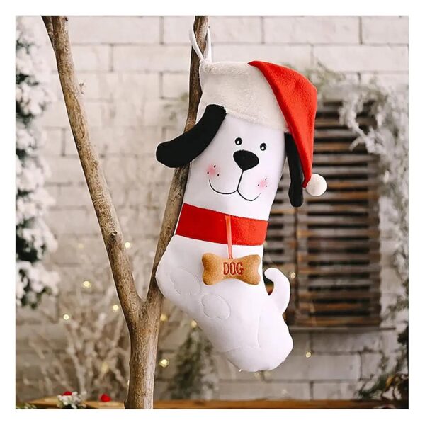 Pet Christmas Stocking for Dogs and Puppies with Cute Dog Pattern