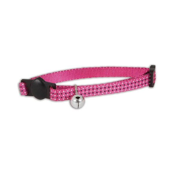 Pet Collars for Cats with Glow-in-the-Dark Accents and Patented Buckle System