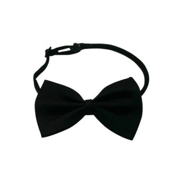 Pet Costume Accessory Adjustable Black Solid Bow Tie for Dogs Cats Wedding Party