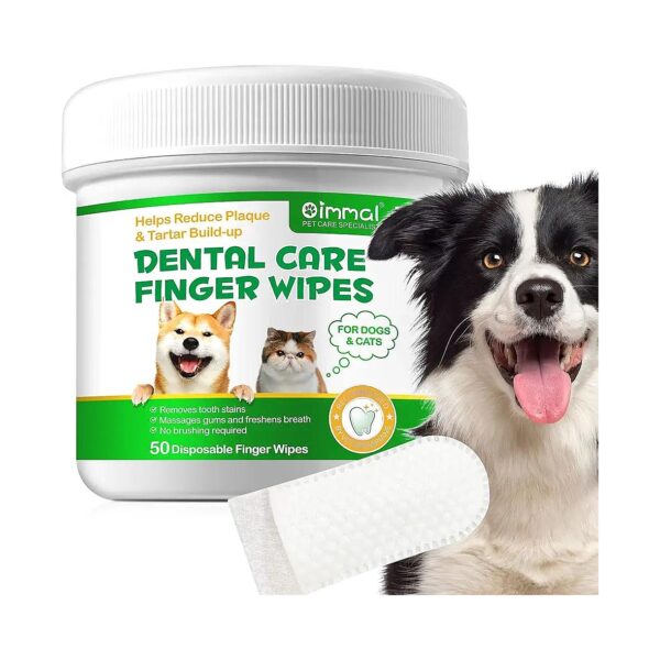 Pet Dental Care Finger Wipes for Dog and Cat Teeth Cleaning and Breath Freshening