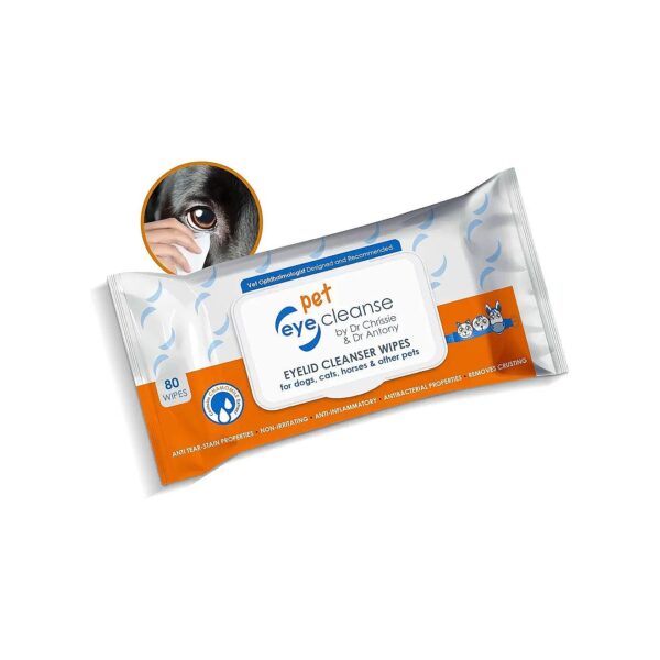 Pet Eye Care Essentials - 80 Count No-Rinse Eye Wipes for Daily Cleanliness