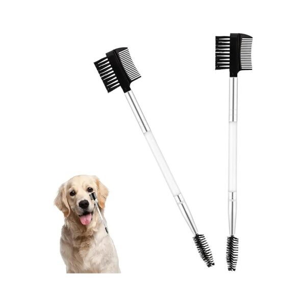 Pet Facial Grooming Tools, Double-Headed Dog Eye Comb with Brush and Comb