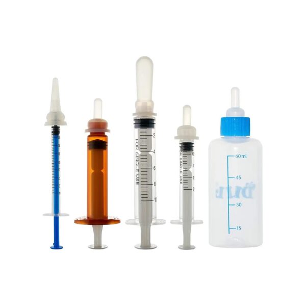 Pet Feeding Kit with Replacement Nipples and Syringes for Puppies and Kittens