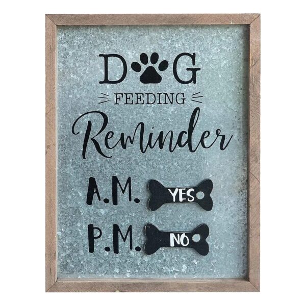 Pet Feeding Reminder Schedule Metal Decorative Wall Art