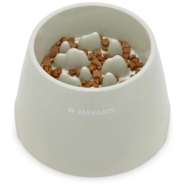 Pet Food Bowl with Built-In Slow Feeding System for Cats and Dogs