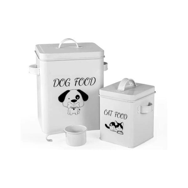 Pet Food Container with Airtight Seal and 2 Dry Food Scoops for Freshness