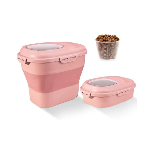 Pet Food Storage Container with Foldable Design and Airtight Seal