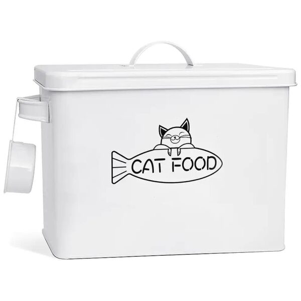 Pet Food Storage Container with Metal Scoop and Lid, Fresh Storage for Dog and Cat Treats