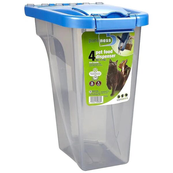 Pet Food and Treat Dispenser with Fresh-Tite Seal, Clear Plastic, 4 Liters Capacity