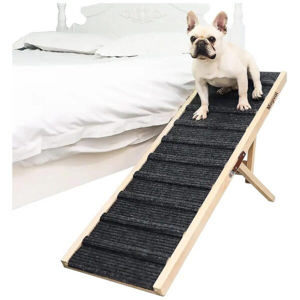 Pet Grey Folding Ramp for Small and Large Dogs Cats Adjustable Heights