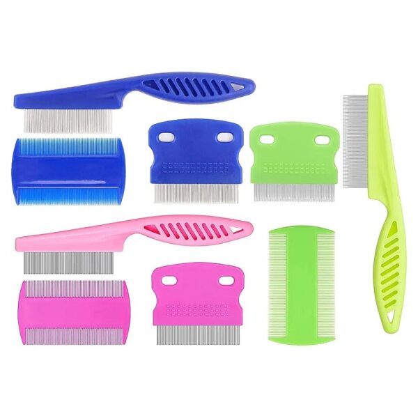 Pet Grooming Comb Kit with Flea Lice Comb Eye Stain Remover for Cats and Dogs