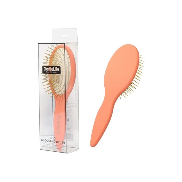 Pet Grooming Detangler Brush for Dogs Removes Tangles and Loose Fur with Gentle Wood Pins