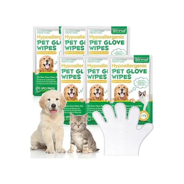 Pet Grooming Gloves Wipes for Cats and Dogs Cleaning and Grooming