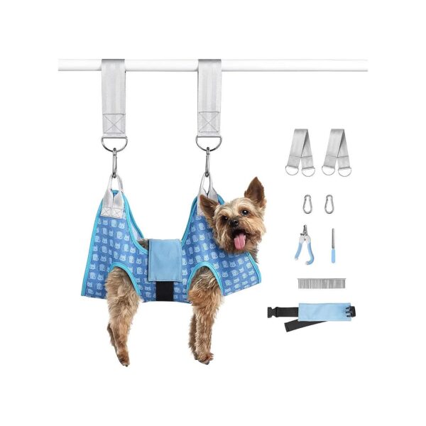 Pet Grooming Hammock and Harness with Breathable Mesh Material for Small Breed Dogs