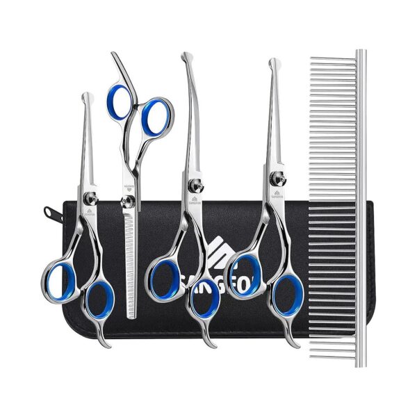 Pet Grooming Kit for Dogs 6 in 1 Stainless Steel Dog Grooming Scissors