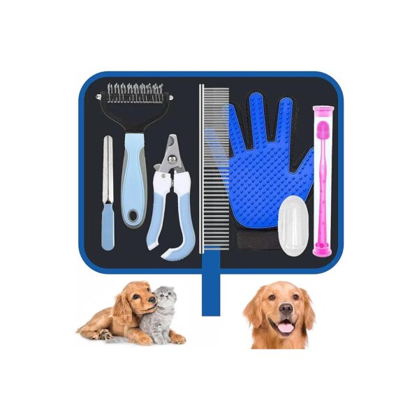 Pet Grooming Kit for Medium to Large Pets - Gentle Nail Clipping, Brushing, and Combing