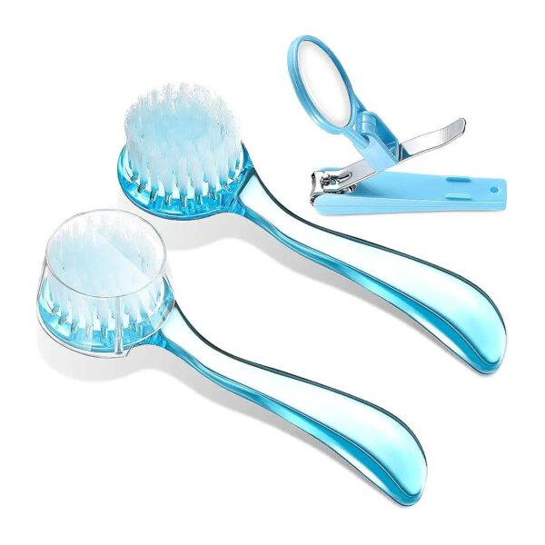 Pet Grooming Kit with Blue Brush and Nail Clipper for Small Pets