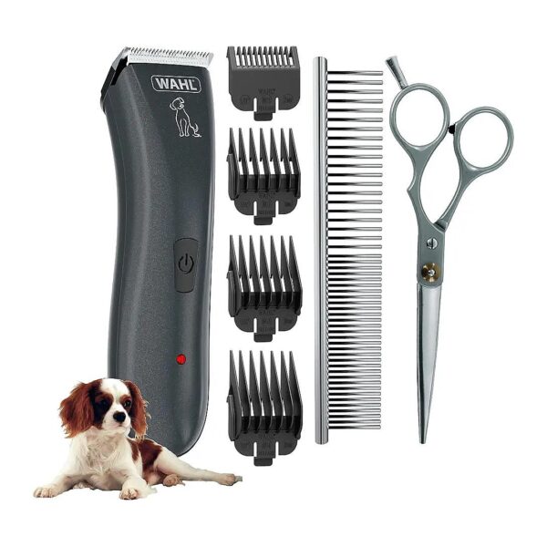 Pet Grooming Kit with Rechargeable Clipper and Stainless Steel Blades for Home Use